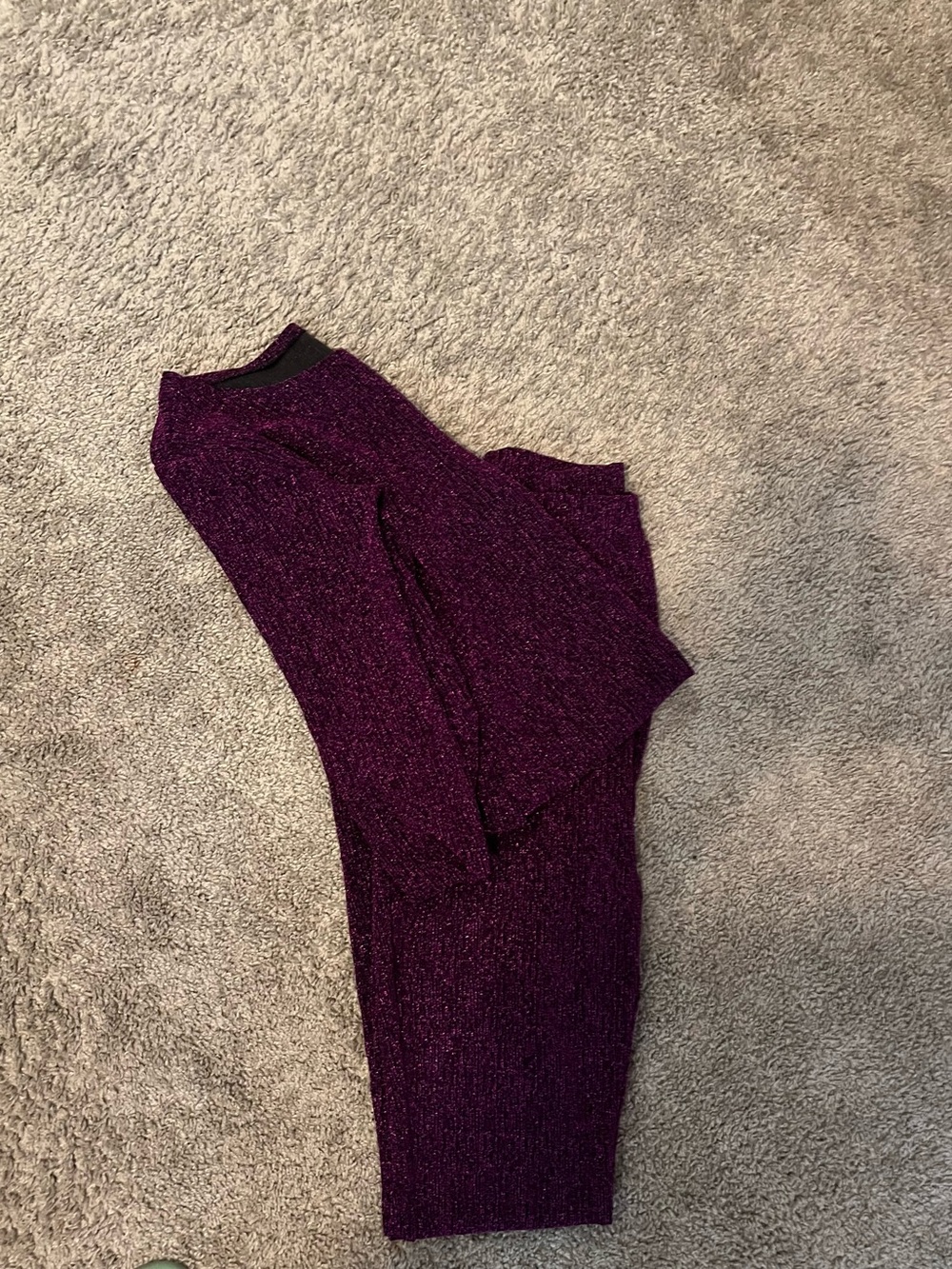Purple Sparkle Women's Knit Pants & Top Set